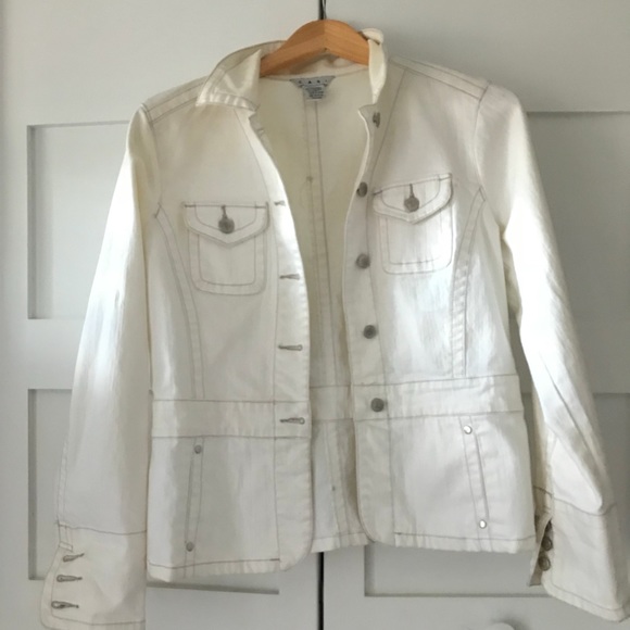 lightweight white denim jacket